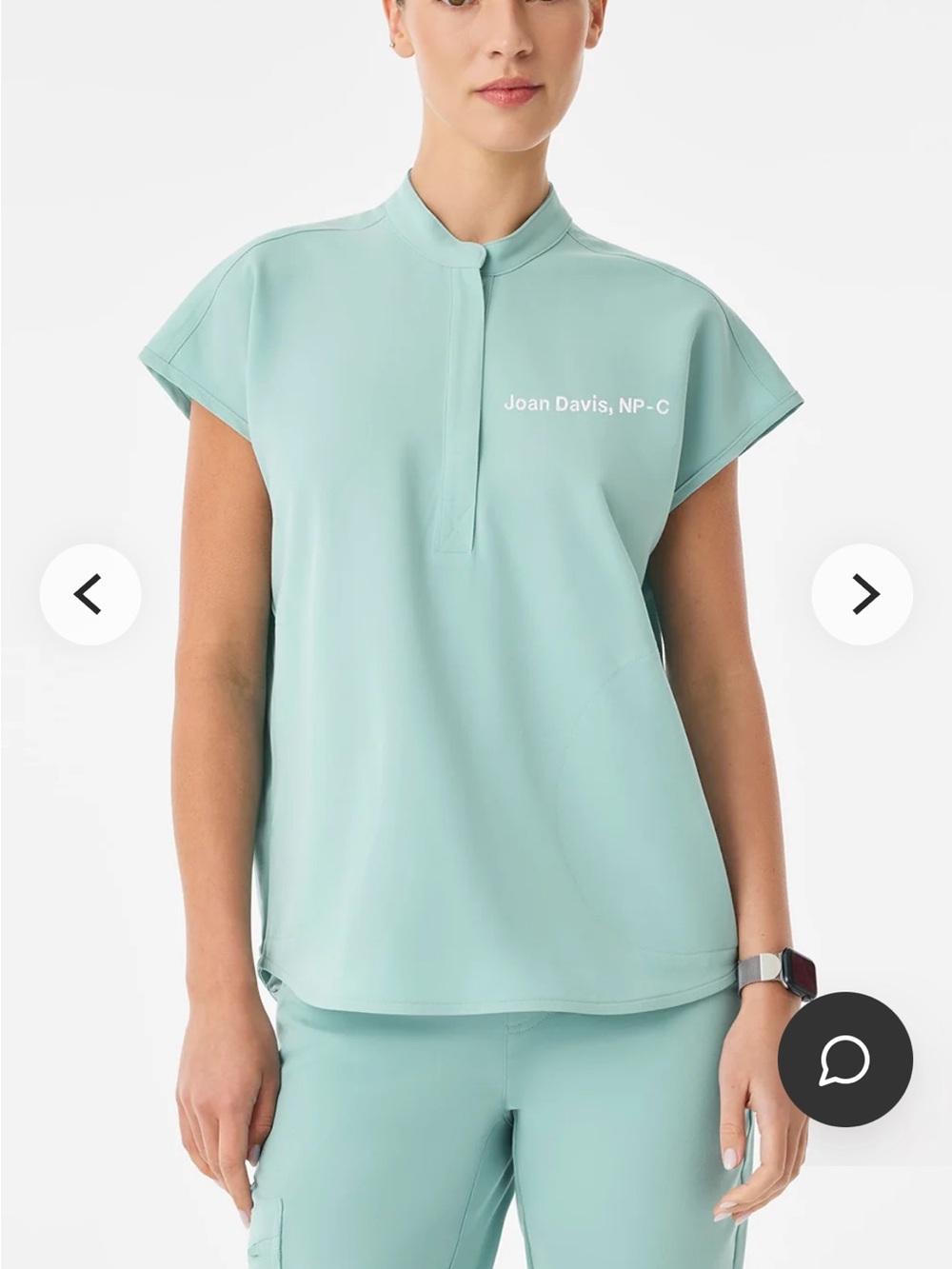 FIGS Women's Oversized Rafaela Scrub Top in Seaglass